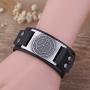 Dawapara Vintage Nordic Viking Rune Vegvisir Compass Charm Cuff Bracelet for Men/Women Gift Jewelry