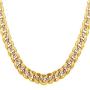 U7 Men Unisex Two-Tone Jewelry 6mm-9mm Wide Platinum & 18K Gold Plated Cuban Chain Necklace (18'',20'',22'',24'',26'',28'',30'')