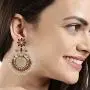 Efulgenz Boho Vintage Antique Gypsy Tribal Crystal Kundan Indian Oxidized Silver Chandbali Dangle Earrings Jewelry Efulgenz Boho Vintage Antique Gypsy Tribal Crystal Kundan Indian Oxidized Silver Chandbali Dangle Earrings Jewelry
