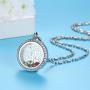 Family Tree of Life Floating Living Memory Locket Pendant Necklace with Birthstone, All Charms Included