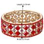 BriLove Womens Bohemian Boho Crystal Radiant Cut Round Beaded Stretch Bangle Bracelet