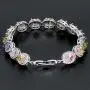 Oval Ladies Tennis Bracelet Inlay Garnet White Topaz Amethyst Citrine Peridot Pink Topaz 7 to 8 inch