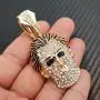 BLINGFACTORY Hip Hop Gold PT Michael Myers Mask Pendant & 12mm 18'' Iced Cuban Choker Chain Box Lock Bling Necklace BLINGFACTORY Hip Hop Gold PT Michael Myers Mask Pendant & 12mm 18'' Iced Cuban Choker Chain Box Lock Bling Necklace