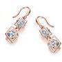 SBLING Platinum Plated or 18K Rose Gold Plated Cubic Zirconia Drop Earrings(9.5cttw)-Gifts for Women/Girls