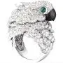 HSQYJ Fashion Lucky Owl Ring Crystal The Night Guardians Owl Animal Anniversary Wedding Engagement Ring White Gold Plated Eternity Rings for Women Ladies Girls Jewelry Gifts