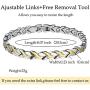 Jecanori Titanium Steel Magnetic Bracelet for Women~Magnet Therapy Bracelet for Arthritis Pain Relief&Carpal Tunnel~Unique Fishtail Link Adjustable Bracelet with 3500 Gauss Magnet