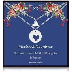 Your Always Charm Mother Daughter Necklace Sets for 2 Heart Necklace Matching Cutout Heart Necklaces Mommy and Me Jewelry Gifts Mothers Day