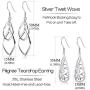 XCOIN 3 Pairs Celtic Knot Dangle Earrings for Women Silver Twist Wave Filigree Teardrop Fashion Earring Jewelry