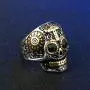 HZMAN Biker Cool Sugar Skull Rings for Men Women, Ruby Eyes Stainless Steel Day of The Dead Gothic Cross Jewelry HZMAN Biker Cool Sugar Skull Rings for Men Women, Ruby Eyes Stainless Steel Day of The Dead Gothic Cross Jewelry