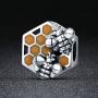 Bee Honeycomb Charm Beads 925 Sterling Silver Beads Fit for European Charm Bracelet