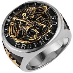 AsAlways Catholic Gifts St Michael The Archangel Latin Prayer Ring Christian Faith Jewelry