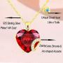 Heart Pendent Necklace for Women Girls Forever Love Heart Birthstone Necklaces Sterling Silver Gold Plated Birthday Fashion Jewelry Gift for Teen Girls Girlfriend Wife Mom
