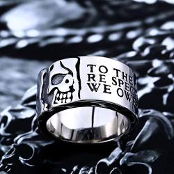 ZMY Home Genuine Stainless Steel Ring for Men Fashion Punk Rock Promise Circle Skull Rings