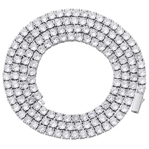 TOPGRILLZ Diamond Choker Tennis Necklace for Women 1 Row 3-6mm 14K Gold Plated Iced Out Cubic Zironia Tennis Chain for Men Customized Link Clasp