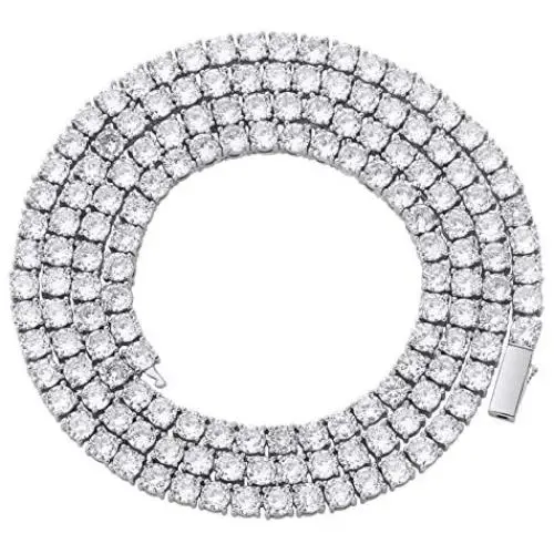 TOPGRILLZ Diamond Choker Tennis Necklace for Women 1 Row 3-6mm 14K Gold Plated Iced Out Cubic Zironia Tennis Chain for Men Customized Link Clasp TOPGRILLZ Diamond Choker Tennis Necklace for Women 1 Row 3-6mm 14K Gold Plated Iced Out Cubic Zironia Tennis Chain for Men Customized Link Clasp