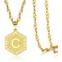 BELLALULU 26 Initial Letter Necklace 18k Gold Silver Initial Necklace for Men and Women - letter Pendant ,Charm Collar Jewelry ,Classic Cuban Chain19.6in Long Chain + 1.96in Extension Chain
