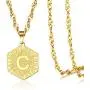 BELLALULU 26 Initial Letter Necklace 18k Gold Silver Initial Necklace for Men and Women - letter Pendant ,Charm Collar Jewelry ,Classic Cuban Chain19.6in Long Chain + 1.96in Extension Chain