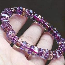 8mm Natural Ametrine Yellow Purple Gemstone Clear Abacus Beads Women Bracelet AAAAA