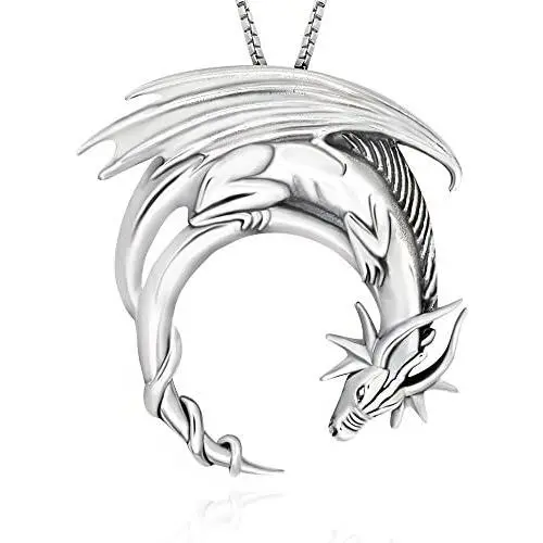 925 Sterling Silver Fantasy Dragon Pendant Pendant Necklace, 18'' 925 Sterling Silver Fantasy Dragon Pendant Pendant Necklace, 18''