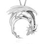 925 Sterling Silver Fantasy Dragon Pendant Pendant Necklace, 18''