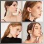 FIBO STEEL 4 Pairs CZ Dangle Wedding Earrings for Women Crystal Pearl Wedding Bridal Multiple Teardrop Long Ear Jewelry