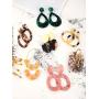 Totally 12 Pairs Acrylic Earrings Bohemian Statement Earrings Mottled Resin Geometric Drop Dangle Ear Jewelry for Women Girls