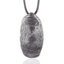 Coostuff Vintage Fingerprint Wood Pendant Vintage Long Necklaces for Women Handmade Women Jewelry