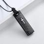 Memorial Urn Necklace for Ashes Cross Cylinder Cremation Jewelry Ashes Holder Engraved Bible Keepsake Pendant Necklace for Women Men
