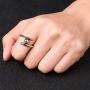 HZMAN Athletes Baseball Ring by Sports Stainless Steel Baseball and Baseball Bat Ring