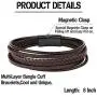 LOLIAS 3Pcs Stainless Steel Braided Leather Bracelet for Men Women Leather Wrist Band Cuff Bangle Bracelet Magnetic Clasp 7.5-8.5 inches LOLIAS 3Pcs Stainless Steel Braided Leather Bracelet for Men Women Leather Wrist Band Cuff Bangle Bracelet Magnetic Clasp 7.5-8.5 inches