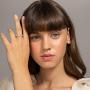 PAVOI 14K Gold Plated Rings Cubic Zirconia Love Ring | 3mm Cushion Cut Stackable Rings for Women | Gold Rings for Women