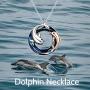 ONEFINITY Dolphin Necklaces Sterling Silver Crystal Dolphin Pendant Ocean Jewelry Necklace for Women