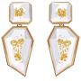 Rhinestone Crystal Rectangle Dangle Earrings, Glass Geometric Statement Earrings for Women KELMALL COLLECTION