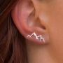 Mountain Peak Crawler Earrings Silver Mountains Climbers Wrap Earring