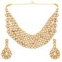 Touchstone Indian Bollywood Handcrafted Traditional Royal Mughal Kundan Polki Meenakari Enamel Colorful Wedding Designer Jewelry Necklace Choker Set in Gold and Silver Tone for Women.
