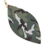 Bohemian Fun Print Leatherette Geometric Drop Earrings - Lightweight Pattern Faux Leather Feather, Petal Leaf, Tie Dye Teardrop, Floral, Leopard Camo Dangles