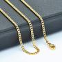FZTN Jewelry Mens Womens 3mm Curb Chain Cuban Link Chain 18K Gold Plated Stainless Steel Necklace,Fashion Jewelry,Wear Alone or with Pendant,18-26 Inch