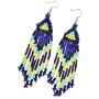 6 Pcs Bohemian Long Beaded Dangle Earrings Handmade Colorful Seed Beaded Long Tassels Drop Earring Set Dainty Elegant Ethnic Style Earring Set for Women Girl Jewelry