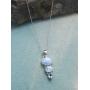 YoTreasure 1.65'' Rainbow Moonstone Blue Topaz 925 Sterling Silver Chain Pendant
