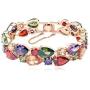 Hermosa Rose Gold Plated Multicolor Austria Crystal Elements Jewelry Set Necklace Earrings Bracelet and Ring
