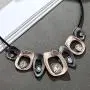 Big Chunky Necklaces for Women Black Leather Chokers Necklace with Crystal Pendant Jewelry Big Chunky Necklaces for Women Black Leather Chokers Necklace with Crystal Pendant Jewelry