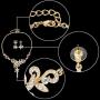 EVER FAITH Womens Austrian Crystal Bridal Floral Vine Leaf Necklace Earrings Set Clear