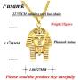 Fusamk Punk Rock Titanium Steel Pharaoh Pendant Necklace,22'' Link Chain