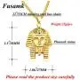 Fusamk Punk Rock Titanium Steel Pharaoh Pendant Necklace,22'' Link Chain Fusamk Punk Rock Titanium Steel Pharaoh Pendant Necklace,22'' Link Chain
