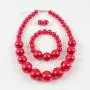 Shineland Simple Large Big Simulated Pearl Statement Necklace Bracelet and Earrings Jewelry Set (Red) Shineland Simple Large Big Simulated Pearl Statement Necklace Bracelet and Earrings Jewelry Set (Red)