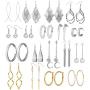 Fashion Earrings for Women Girls, Funtopia 68 Pairs Drop Dangle Earrings, Statement Stud Earrings Pearl Earrings Set for Party Jewelry Gift (Gold and Silver)