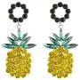 Lux Accessories Christmas Gold Black Yellow Green Marquise Cut Round Pineapple Dangle Earrings Lux Accessories Christmas Gold Black Yellow Green Marquise Cut Round Pineapple Dangle Earrings