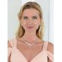 Mariell Cultured Freshwater Pearls & CZ Rose Gold Plated Wedding Necklace and Earrings Set for Brides