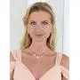 Mariell Cultured Freshwater Pearls & CZ Rose Gold Plated Wedding Necklace and Earrings Set for Brides Mariell Cultured Freshwater Pearls & CZ Rose Gold Plated Wedding Necklace and Earrings Set for Brides