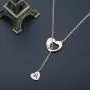 ENSIANTH Rose Gold Zodiac Signs Heart Necklace Stainless Steel Lariat Y Necklace Best Birthday Gift